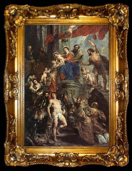 framed  RUBENS, Pieter Pauwel Madonna Enthroned with Child and Saints, ta009-2